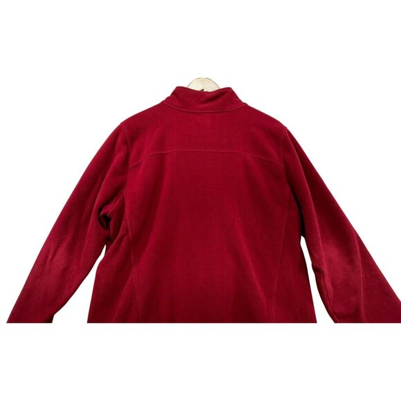 L.L. Bean Womens Polartec Fleece Jacket XL Dark Red Full Zip Heavy - Picture 12 of 12